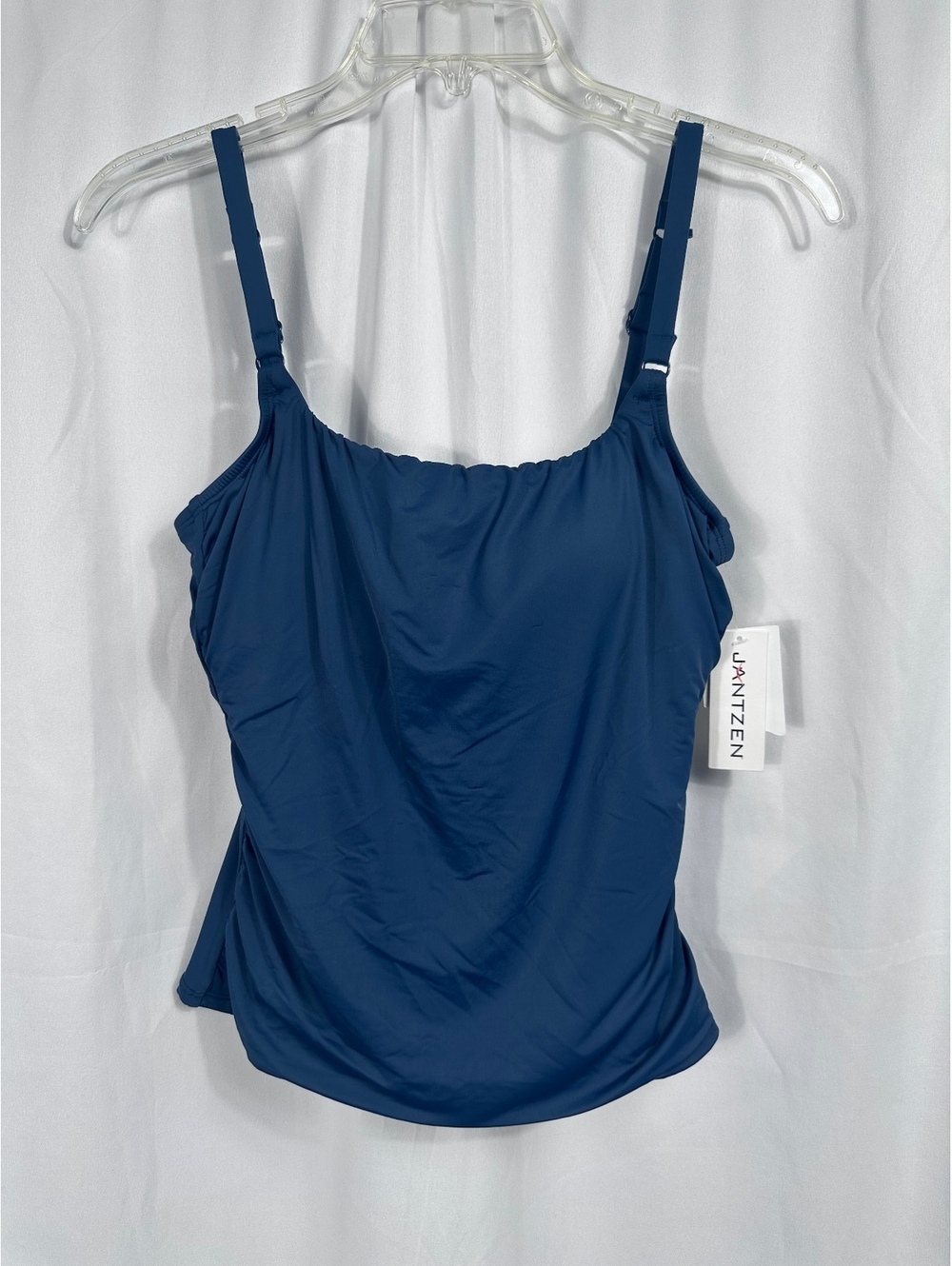 Jantzen Navy Blue Adjustable Strap Tankini Swim Top Size 8